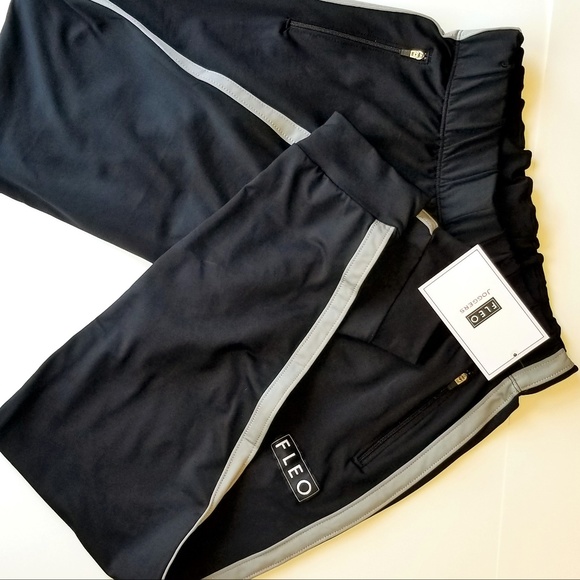 FLEO Track Joggers in Gray and Black - Picture 3 of 7